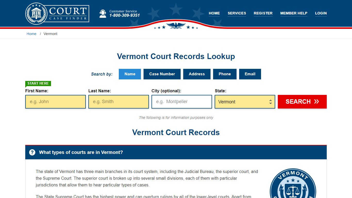 Vermont Court Records Lookup - VT Court Case Search